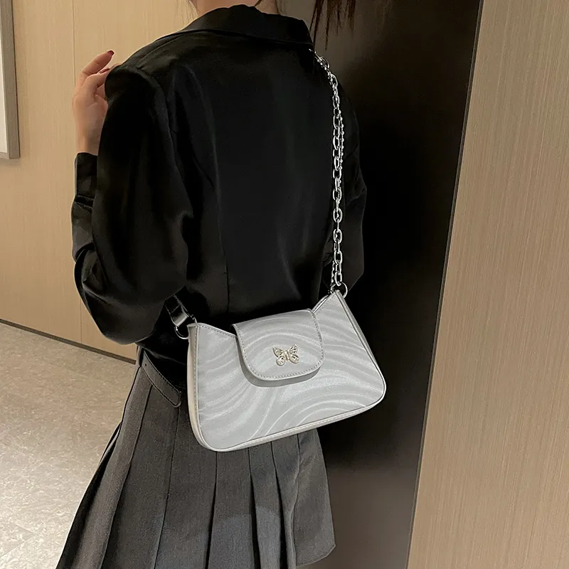 RIVMIND PU Shoulder Bag, Handbag Women's White/Silver/Black/Purple-7