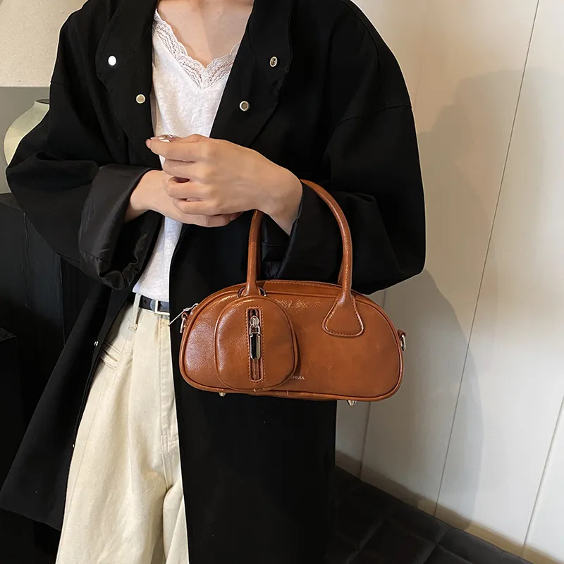 RIVMIND PU Shoulder Bag, Crossbody Bag, Handbag Regular Unisex Black/Red/Coffee/Brown-19