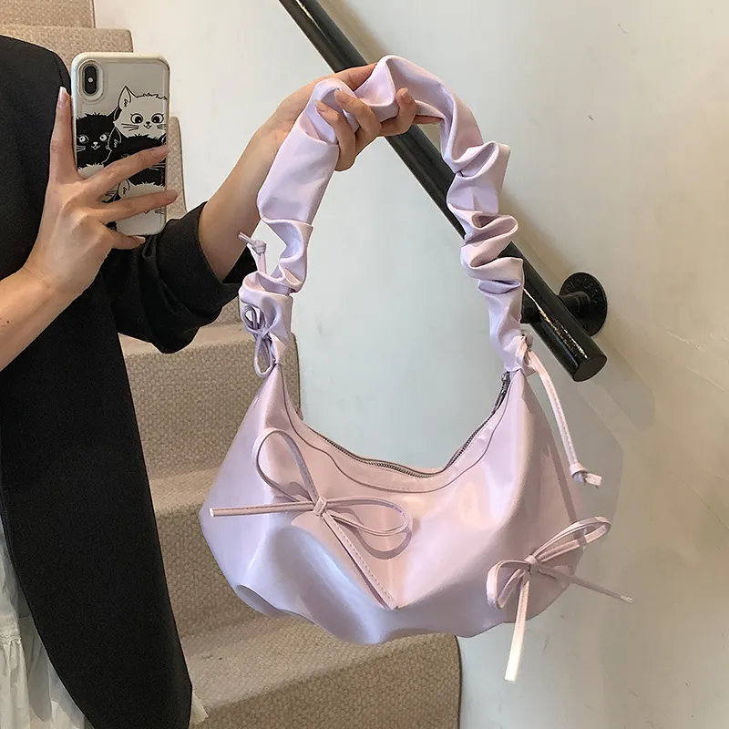 RIVMIND PU Shoulder Bag Women's White/Black/Purple/Yellow/Pink-14