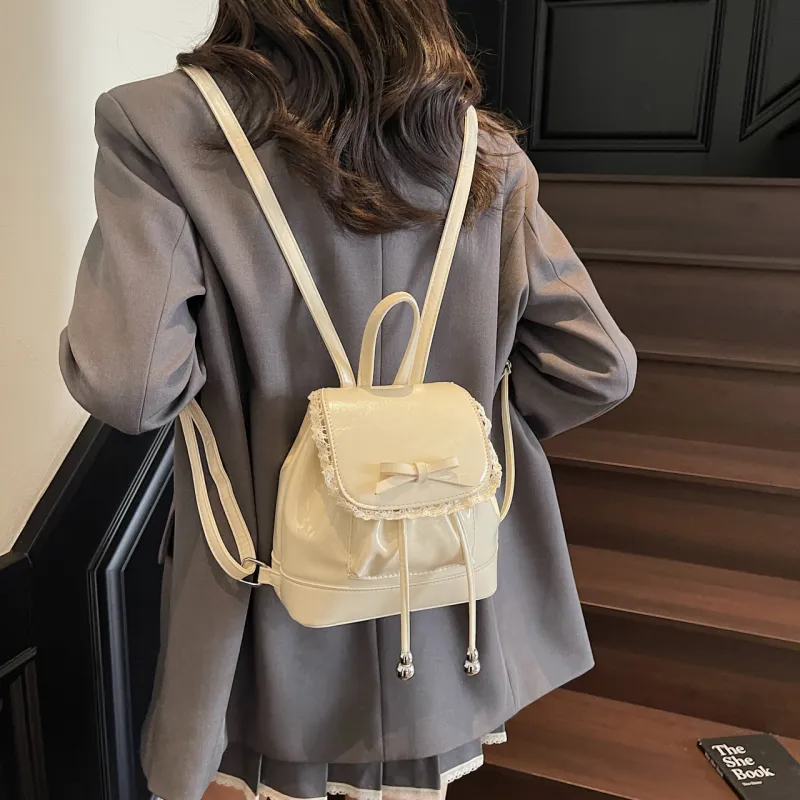 RIVMIND PU Backpack Women's White/Black/Yellow/Blue-14