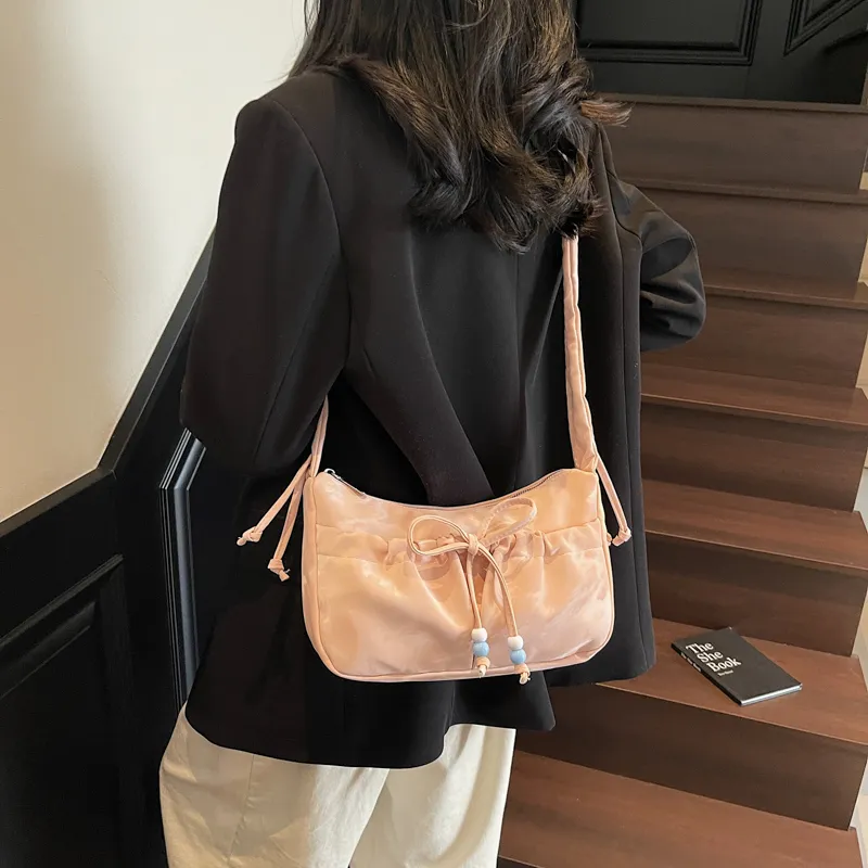 RIVMIND PU Shoulder Bag Regular Women's Ecru/Pink/Yellow/Silver/Black-11