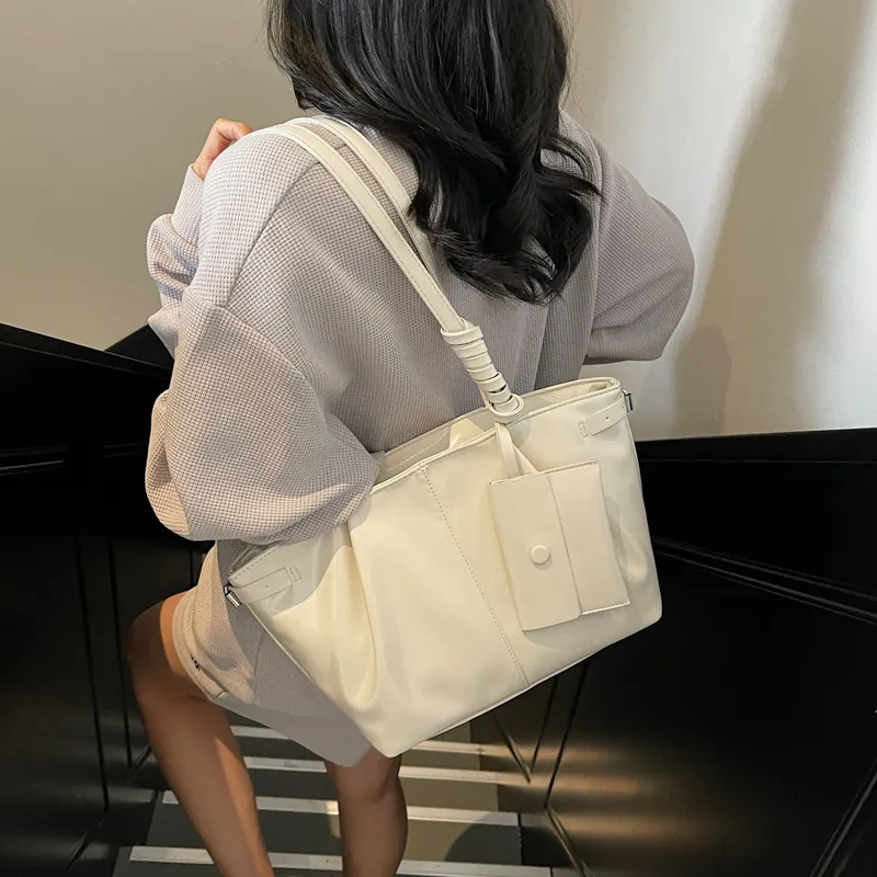 RIVMIND PU Tote Bag, Shoulder Bag Regular Women's White/Silver/Black/Pink/Blue-2