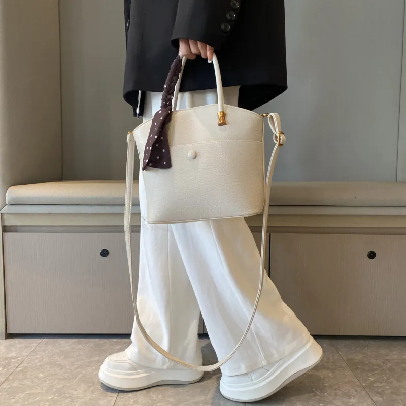 RIVMIND PU Handbag Regular Women's White/Black/Khaki/Coffee/Brown-2