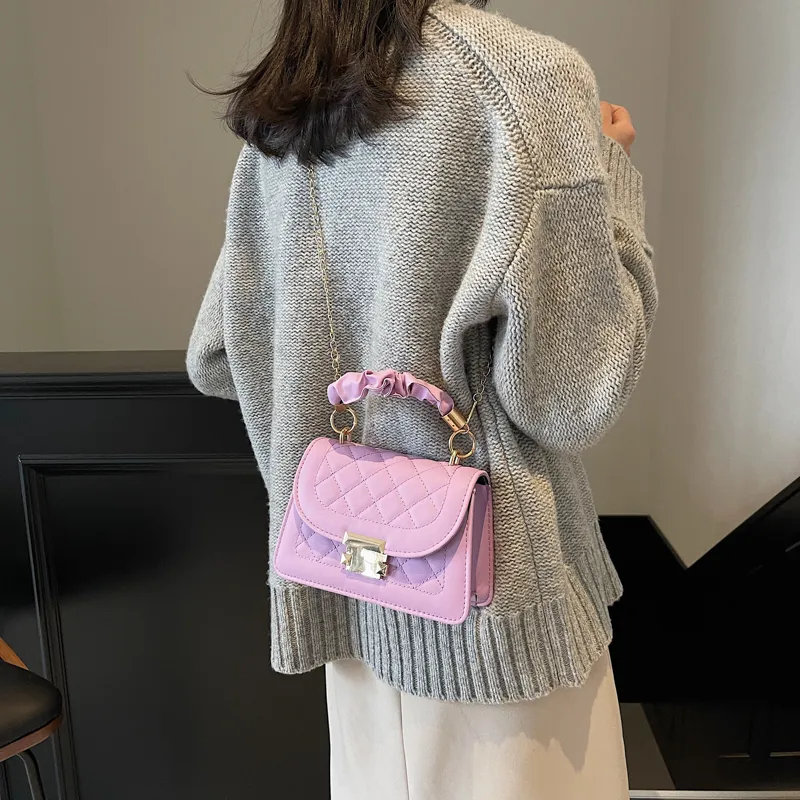 RIVMIND PU Handbag Regular Women's White/Black/Purple-12
