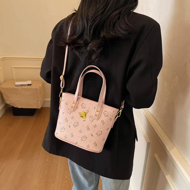 RIVMIND PU One Shoulder Handbag Regular Women's Khaki/Pink/Black/Brown-9