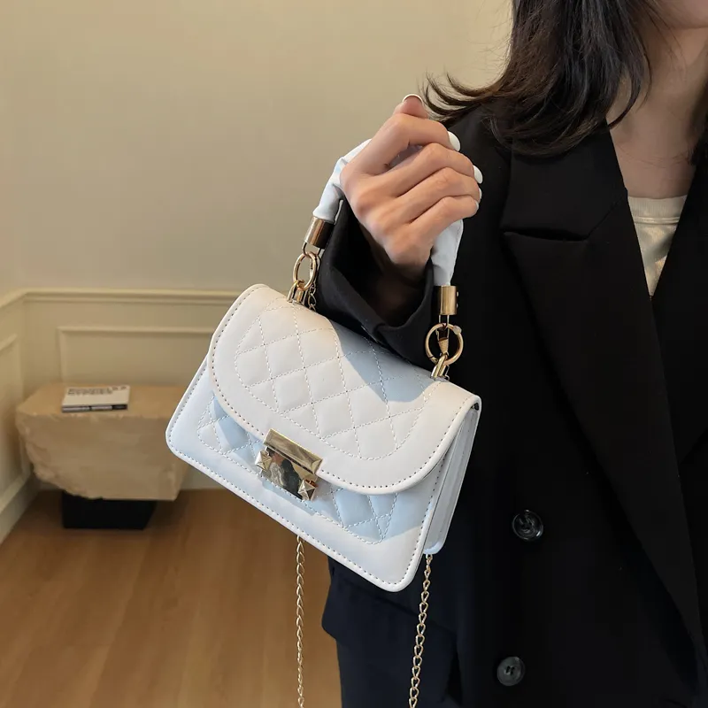 RIVMIND PU Handbag Regular Women's White/Black/Purple-4