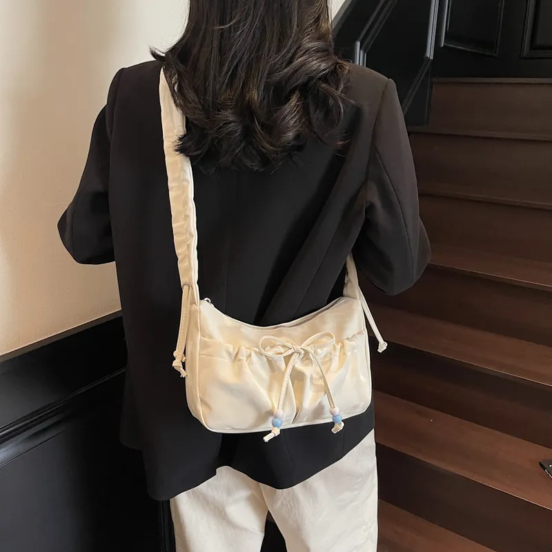 RIVMIND PU Shoulder Bag Regular Women's Ecru/Pink/Yellow/Silver/Black-2