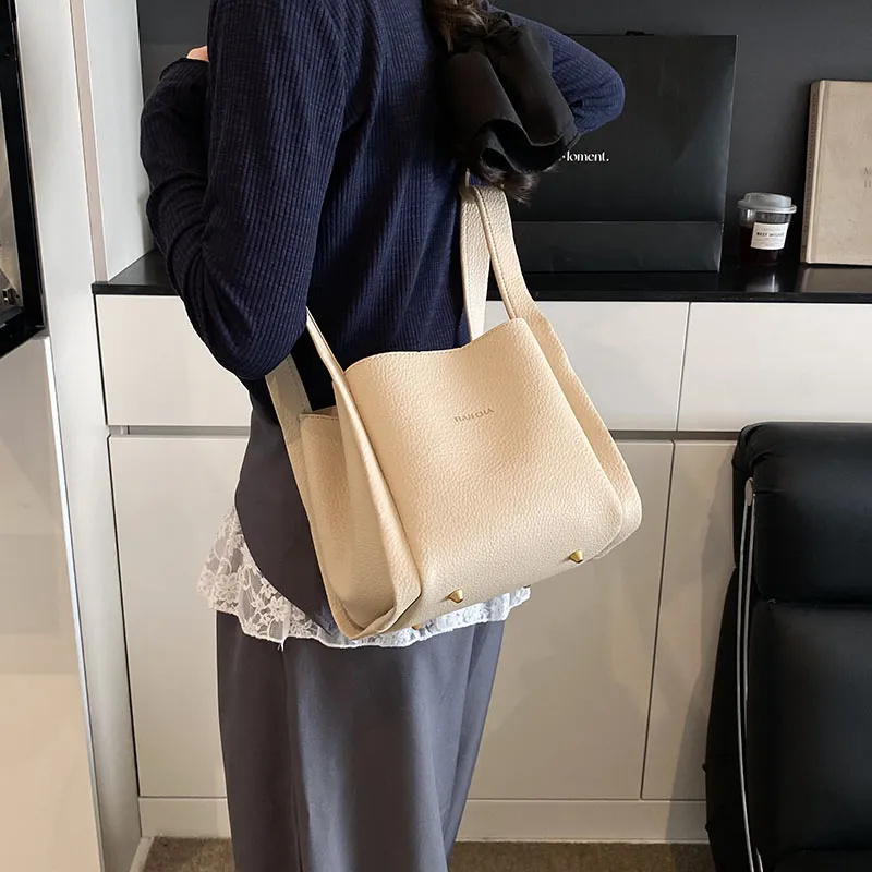 RIVMIND PU Handbag Women's Beige/Apricot/Black/Elephant Gray-11