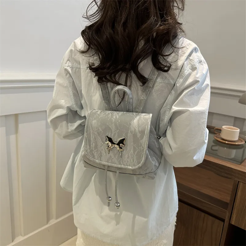 RIVMIND PU Backpack Portable Regular Women's White/Silver/Black/Pink-12