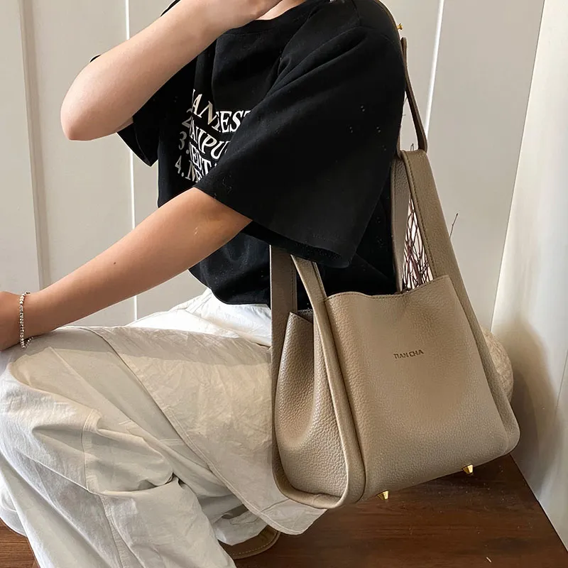 RIVMIND PU Handbag Women's Beige/Apricot/Black/Elephant Gray-14