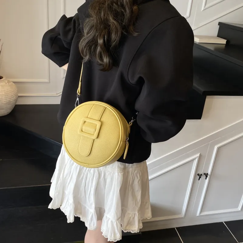 RIVMIND PU Round Bag, Crossbody Bag, Shoulder Bag Women's Red/White/Yellow/Black/Pink-12