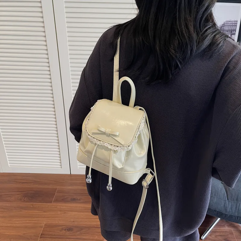 RIVMIND PU Backpack Women's White/Black/Yellow/Blue-3