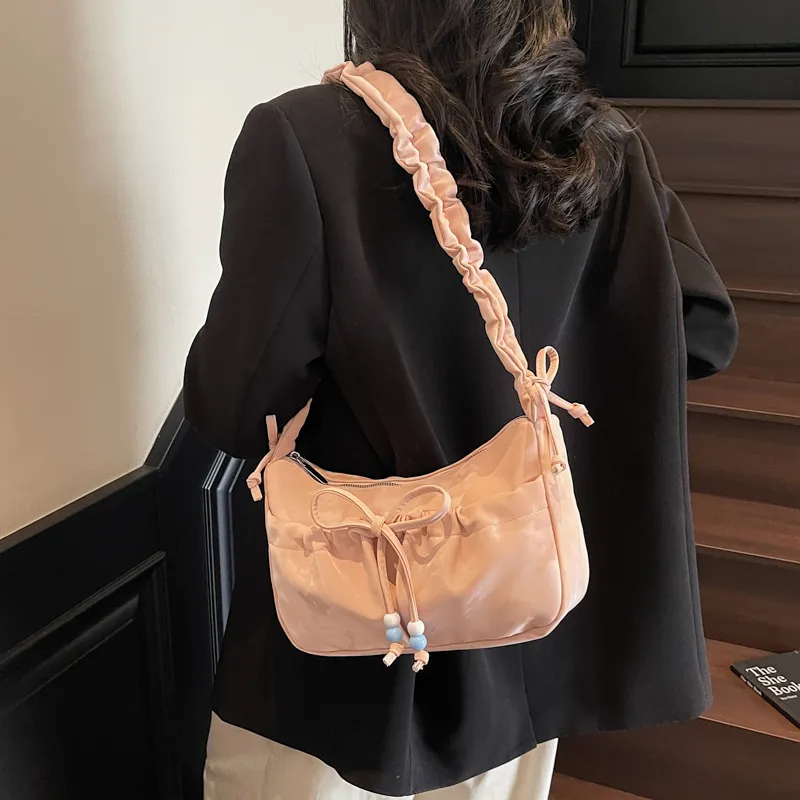 RIVMIND PU Shoulder Bag Regular Women's Ecru/Pink/Yellow/Silver/Black-12