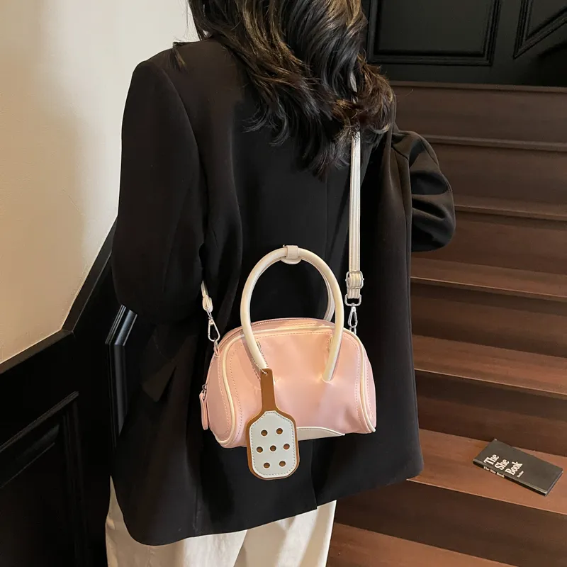 RIVMIND PU Handbag Women's White/Pink/Khaki-9