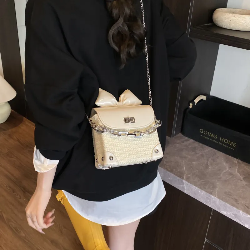 RIVMIND PU Handbag Women's White/Pink/Yellow-5
