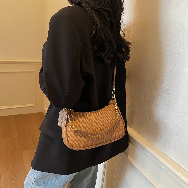 RIVMIND PU Shoulder Bag Women's Ecru/Black/Khaki/Pink-18