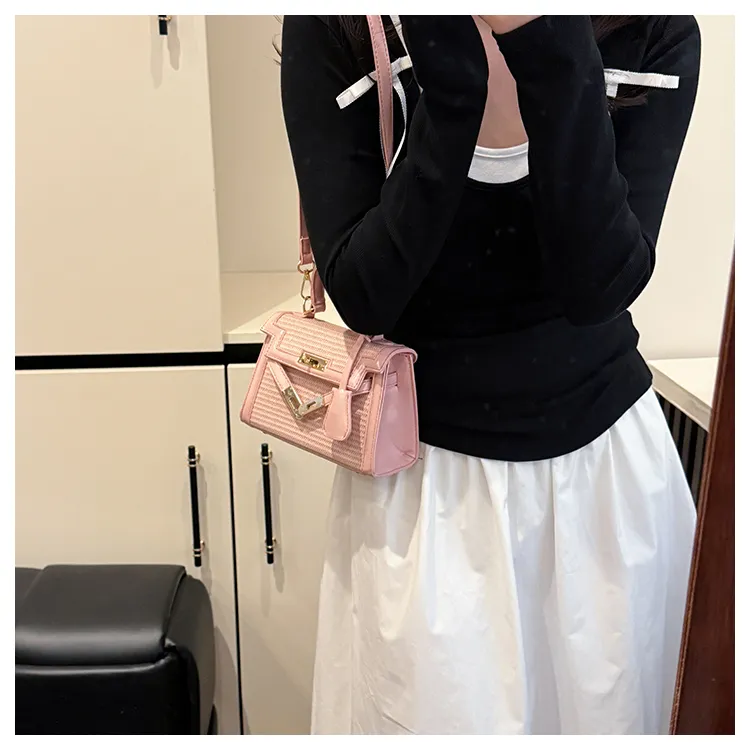 RIVMIND PU Handbag Women's Black/Pink/Khaki/Brown-10