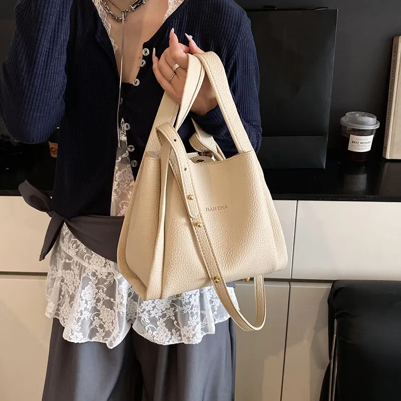 RIVMIND PU Handbag Women's Beige/Apricot/Black/Elephant Gray-7