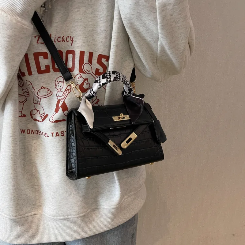 RIVMIND PU Handbag Women's White/Black/Pink-7
