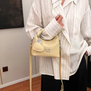 RIVMIND PU One Shoulder Handbag Women's Beige/White/Pink/Blue/Silver/Black