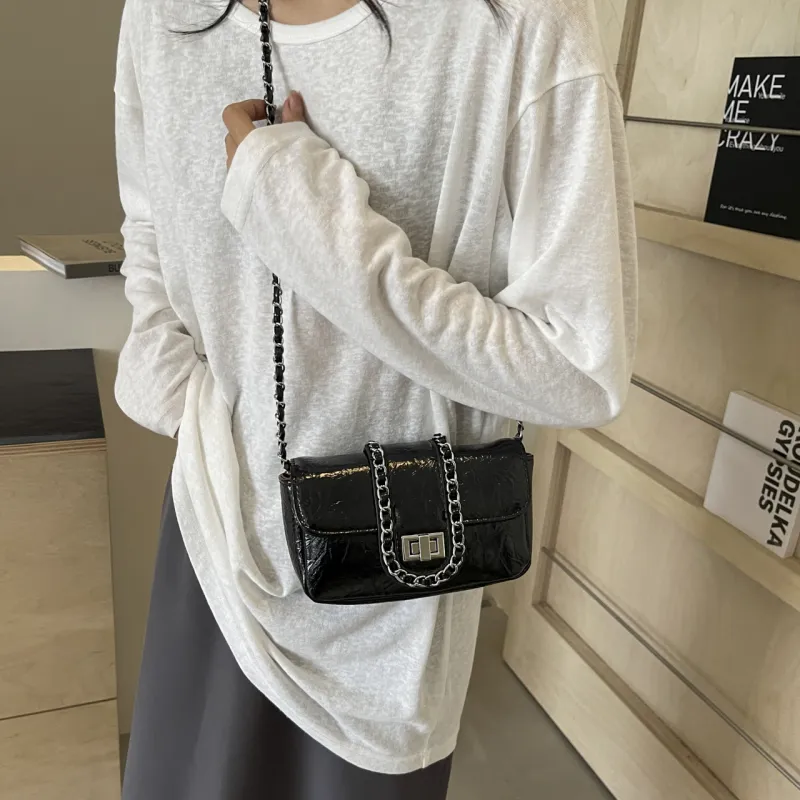 RIVMIND PU Crossbody Bag Women's Silver/Black/Gold-5