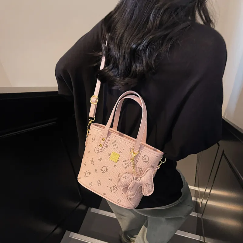 RIVMIND PU One Shoulder Handbag Regular Women's Khaki/Pink/Black/Brown-11