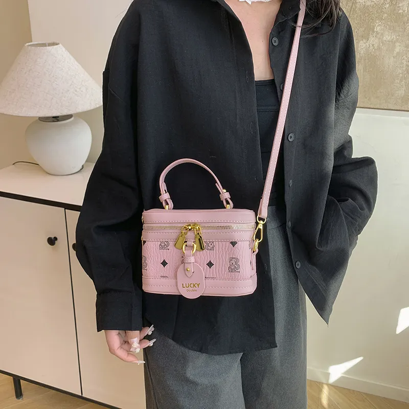 RIVMIND PU One Shoulder Handbag Women's Pink/Brown/White/Black-7