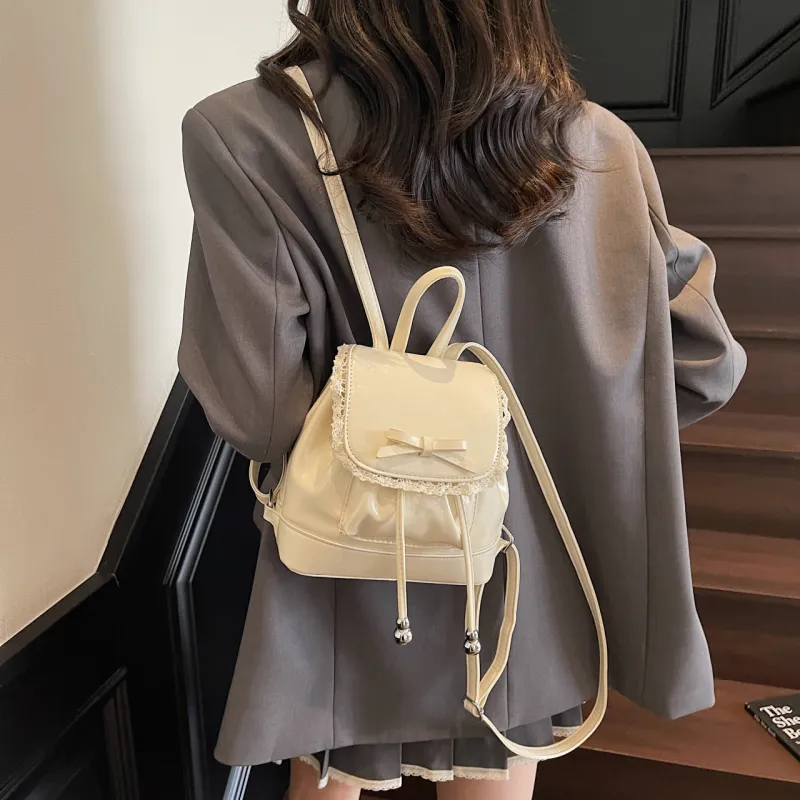 RIVMIND PU Backpack Women's White/Black/Yellow/Blue-12
