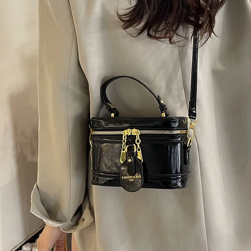 RIVMIND PU One Shoulder Handbag Women's Beige/Burgundy/Coffee/Black-21