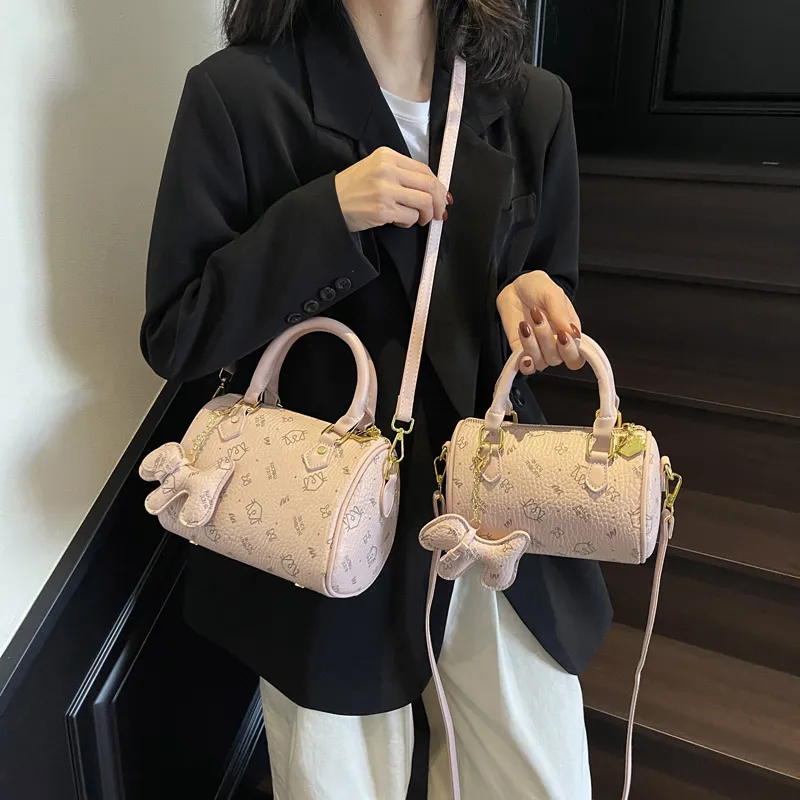 RIVMIND PU Handbag Women's White/Pink/Black/Coffee-8