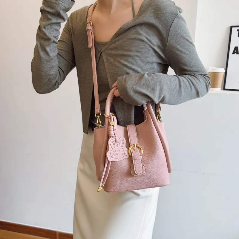 RIVMIND PU Combo Bag Shoulder Bag Crossbody Bag Handbag Women's White/Black/Apricot/Pink-18