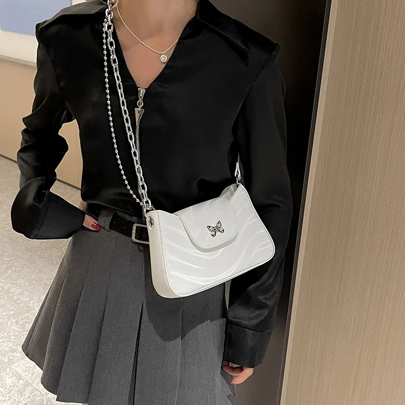 RIVMIND PU Shoulder Bag, Handbag Women's White/Silver/Black/Purple-4