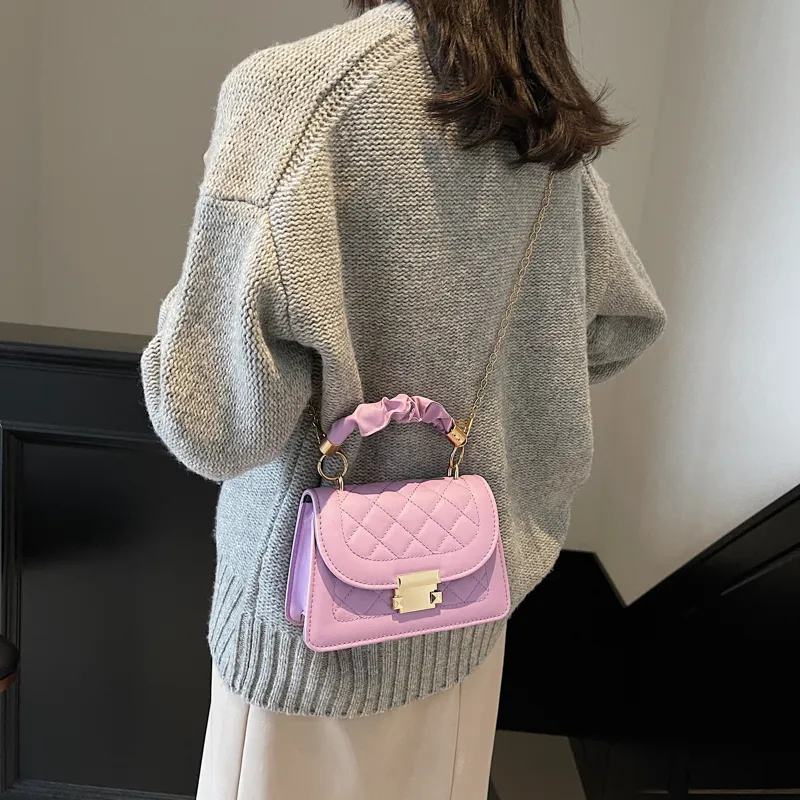 RIVMIND PU Handbag Regular Women's White/Black/Purple-14