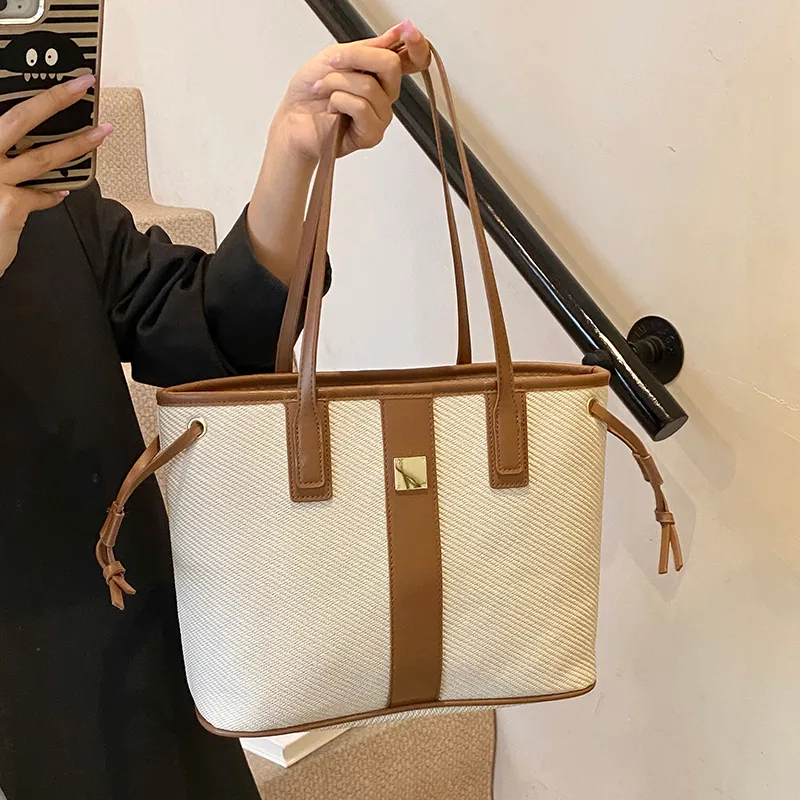 RIVMIND PU Shoulder Bag Women's Black/Blue/Pink/White & Brown/White & Black/White & Khaki-9