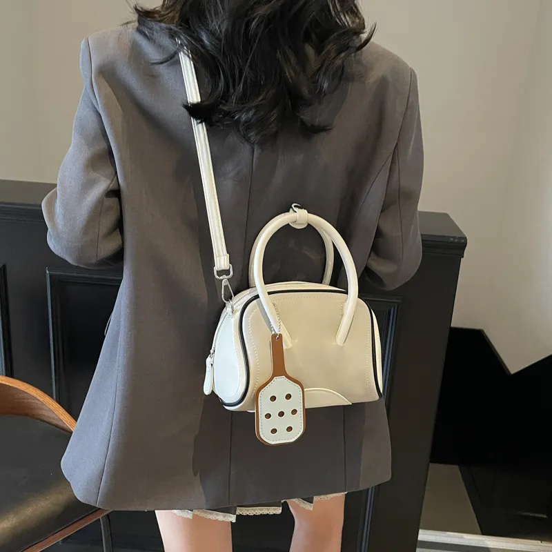 RIVMIND PU Handbag Women's White/Pink/Khaki-4