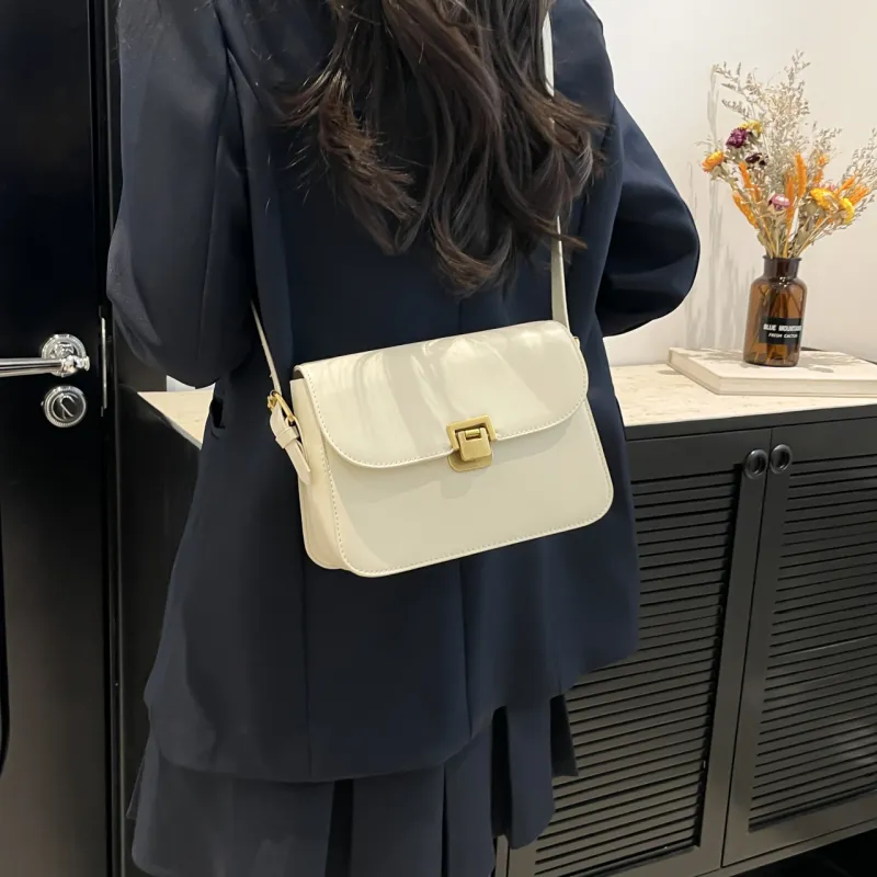 RIVMIND PU Shoulder Bag Women's White/Black/Coffee/Brown-3