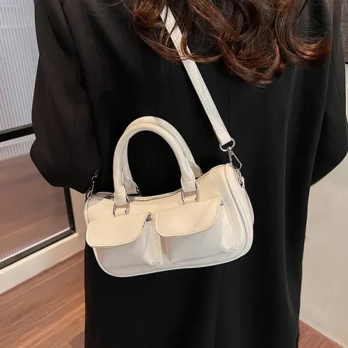 RIVMIND PU One Shoulder Handbag Women's White/Silver/Red/Brown/Coffee/Black