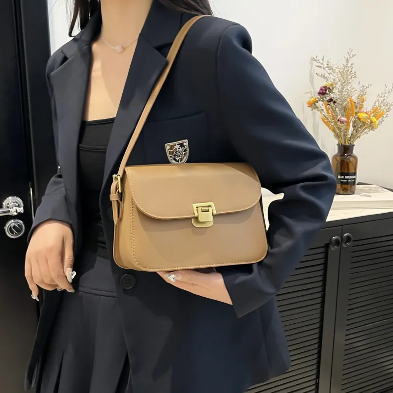RIVMIND PU Shoulder Bag Women's White/Black/Coffee/Brown-20