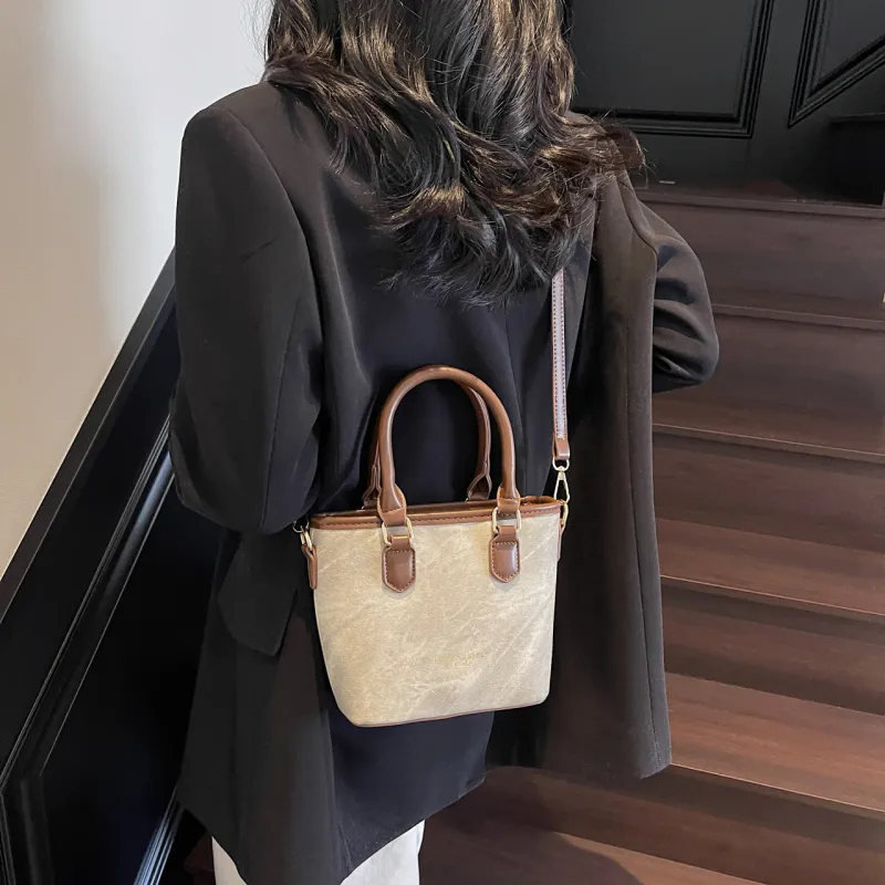RIVMIND PU Handbag Regular Women's Beige & Black/Black/Brown/Pink-19