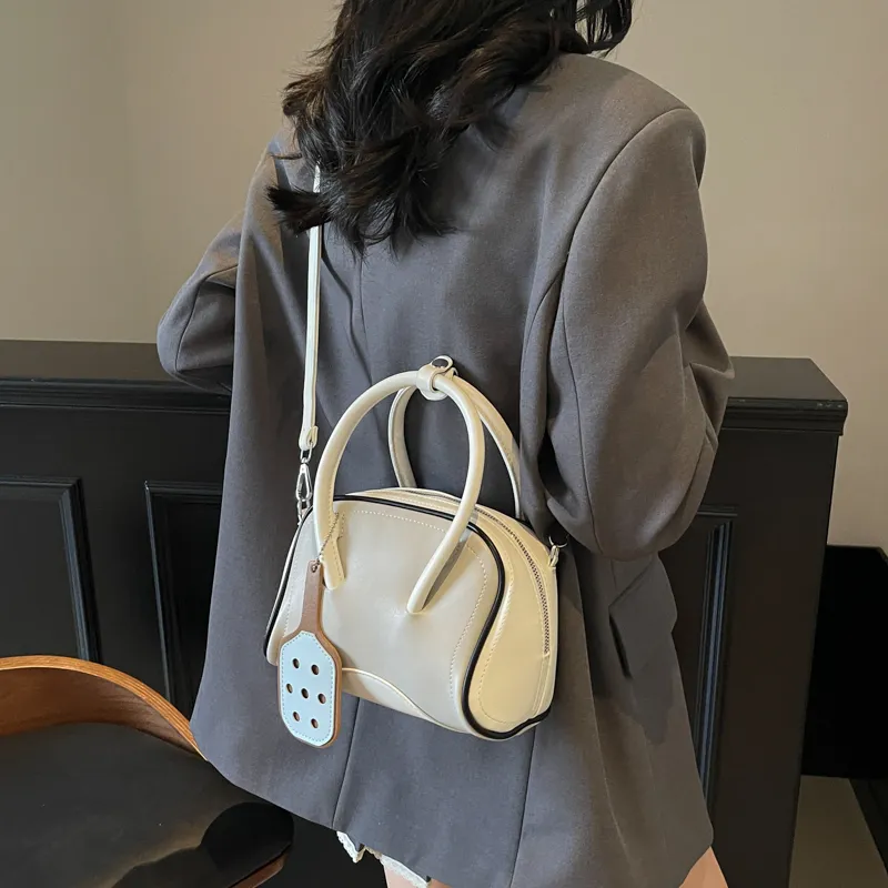 RIVMIND PU Handbag Women's White/Pink/Khaki-3