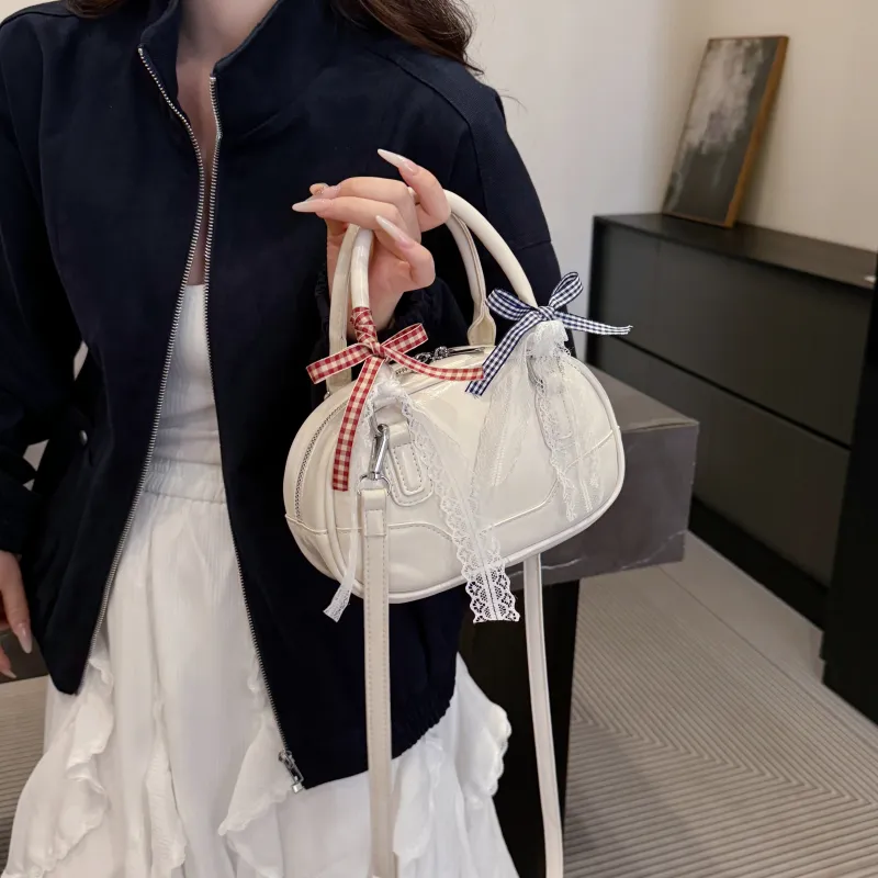 RIVMIND PU One Shoulder Handbag Women's White/Black/Pink/Red/Khaki/Green-5