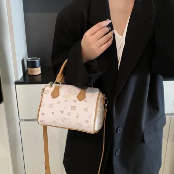 RIVMIND PU Handbag Women's White/Pink/Coffee