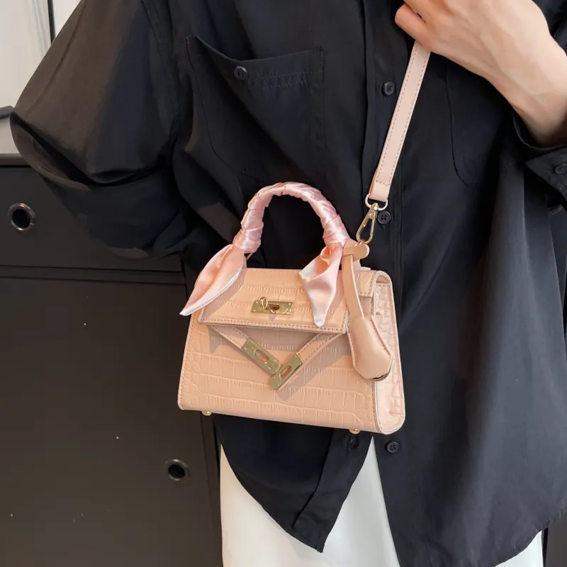 RIVMIND PU Handbag Women's White/Black/Pink-9