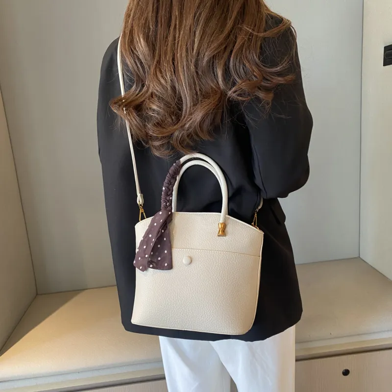 RIVMIND PU Handbag Regular Women's White/Black/Khaki/Coffee/Brown-1