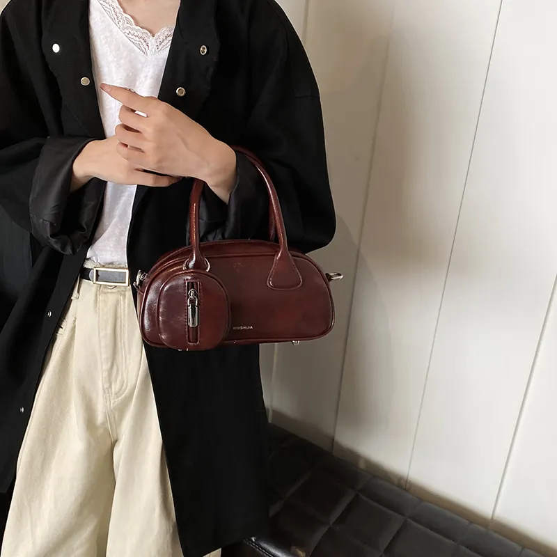RIVMIND PU Shoulder Bag, Crossbody Bag, Handbag Regular Unisex Black/Red/Coffee/Brown-8