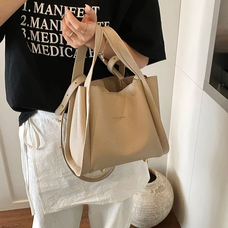 RIVMIND PU Handbag Women's Beige/Apricot/Black/Elephant Gray-3