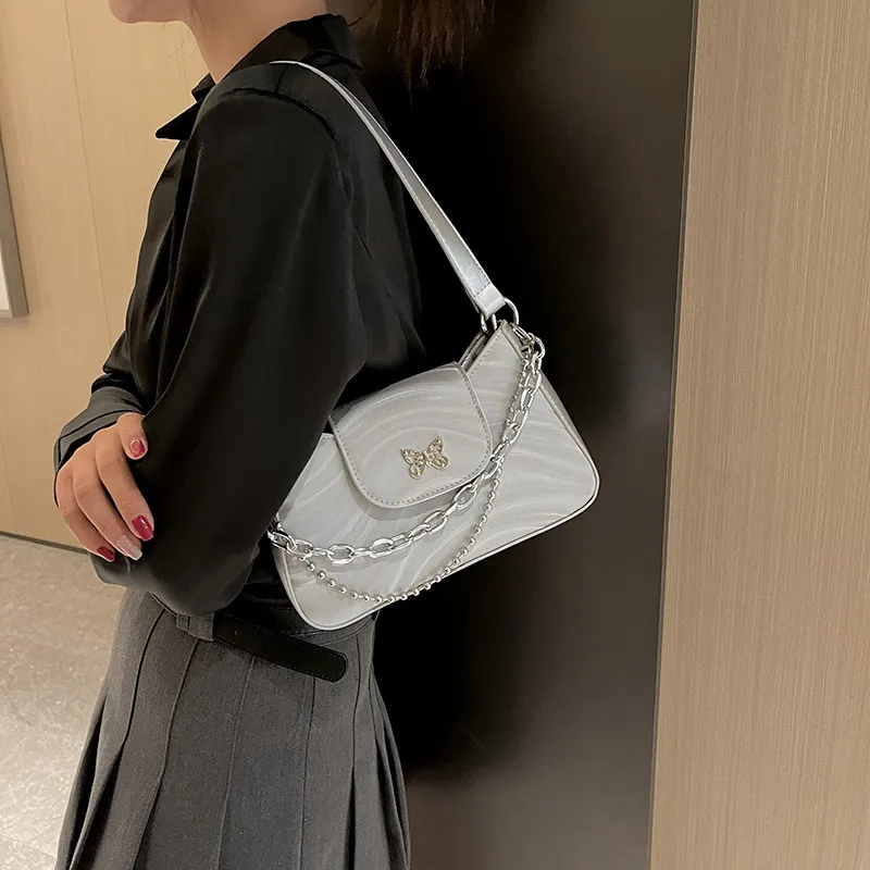 RIVMIND PU Shoulder Bag, Handbag Women's White/Silver/Black/Purple-9
