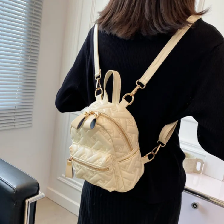 RIVMIND PU Backpack Women's White/Black-1