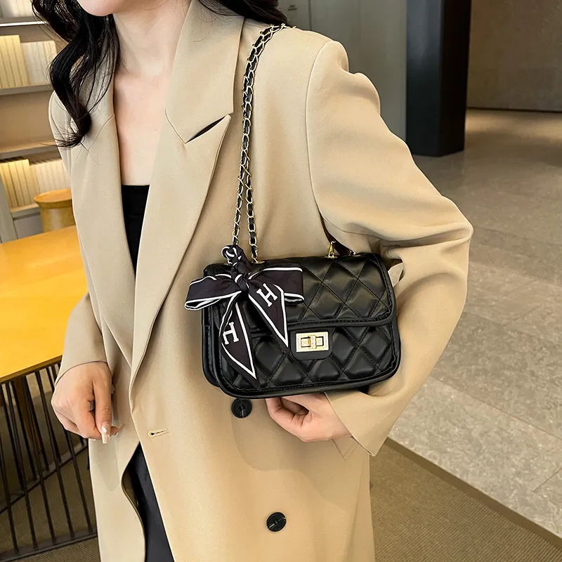 RIVMIND PU Crossbody Bag, Shoulder Bag Women's White/Black-10