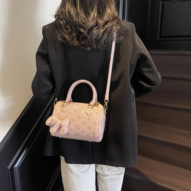RIVMIND PU Handbag Women's White/Pink/Black/Coffee-10
